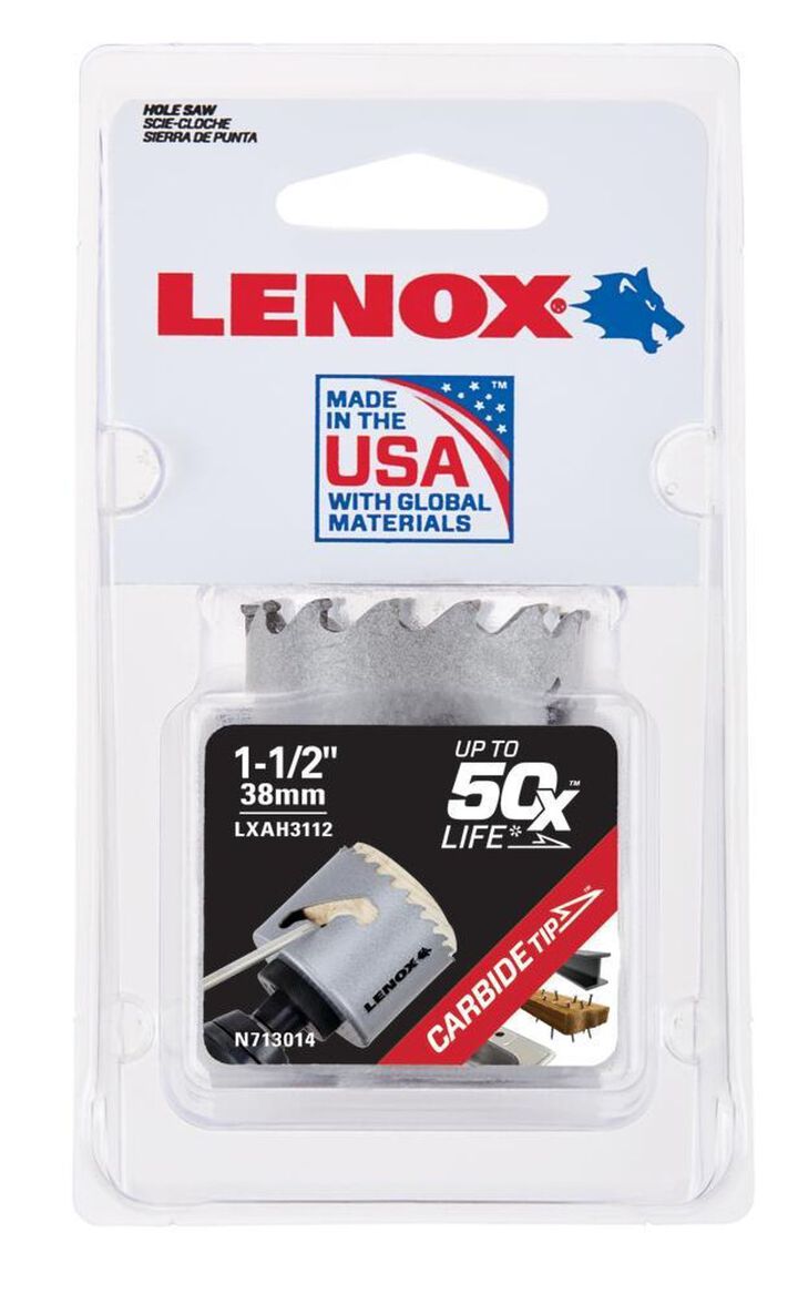 Lenox Hole Saw Carbide Tipped 1 1/2in 38mm, large image number 1
