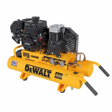 DEWALT 8 Gallon Air Compressor 175 PSI Kohler Gas Powered Wheelbarrow, large image number 1