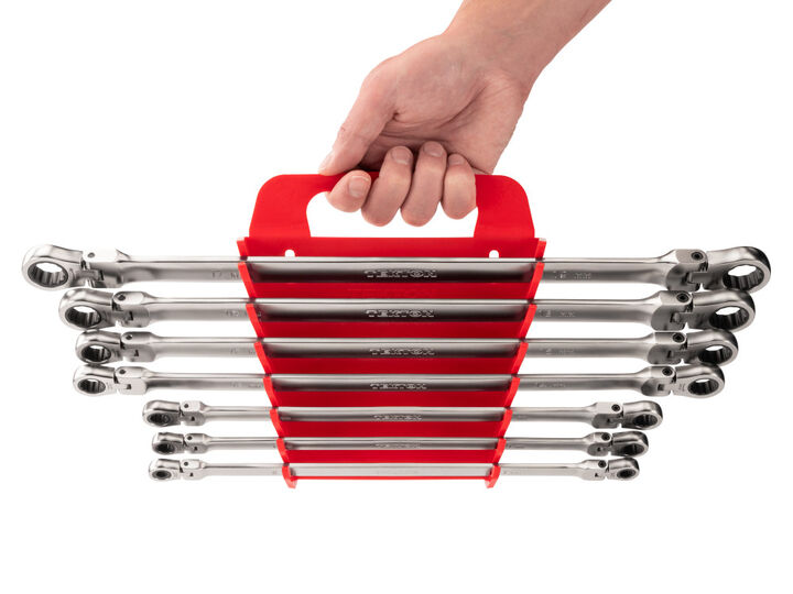 Tekton Flex Head Ratcheting Box End Wrench Set, (1/4-13/16 Inch, 6-19 mm), large image number 5