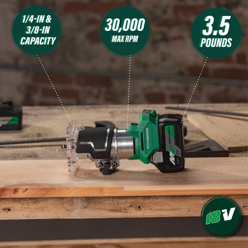 Metabo HPT 18V Cordless Trim Router Bare Tool M1808DAQ4M Acme Tools