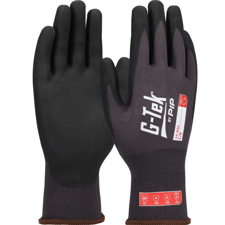 Protective Industrial Products G-Tek Premium Gray Black Nylon Gloves Small