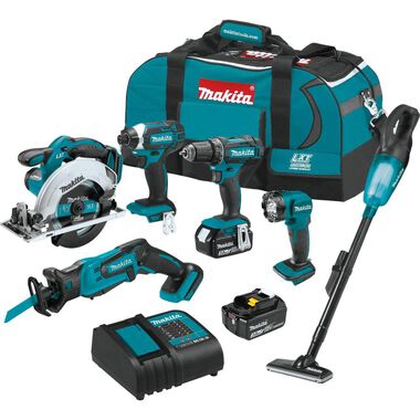 Makita 18V LXT Lithium-Ion Cordless 6-Piece Combo Kit (3.0Ah), large image number 0