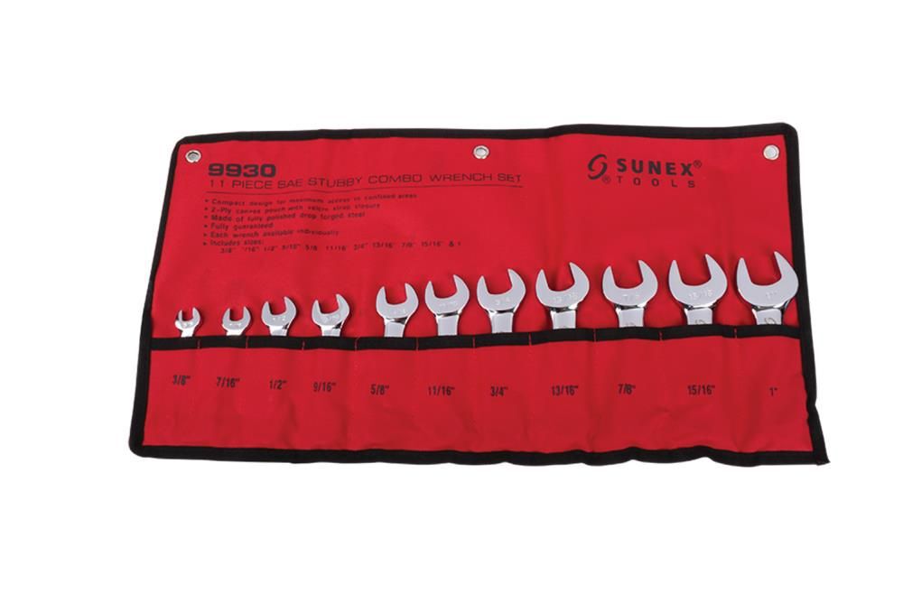 Sunex 11 pc. SAE Stubby Combo Wrench Set, large image number 4
