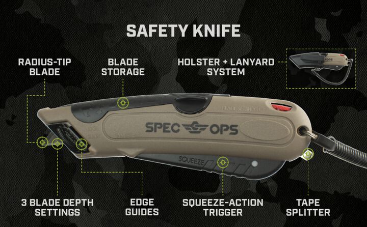 Spec Ops Self-Retracting Safety Knife with Holster, large image number 1