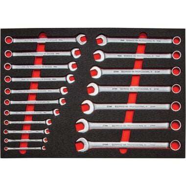 Proto Combination Wrench 12 Point Foamed Insert Set 18pc