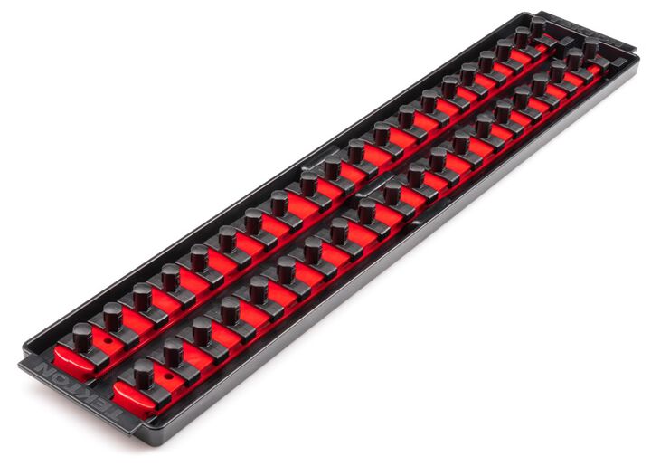 Tekton 40 Slot Universal Socket Organizer for 3/8 Inch Drive Sockets and Bit Sockets, Red, large image number 1