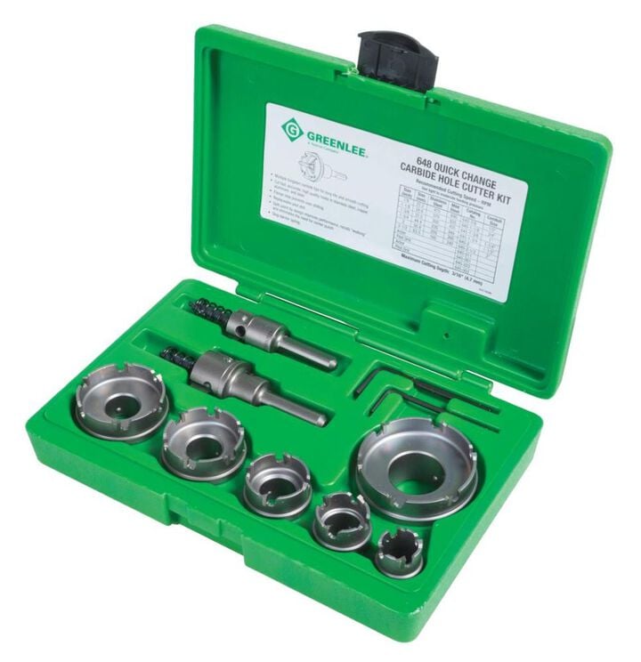 Greenlee Carbide Cutter Kit Quick Change 8pc