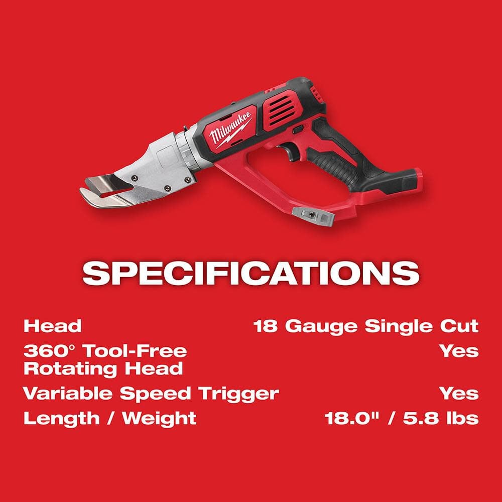 Milwaukee M18 Cordless 18 Gauge Single Cut Shear Bare Tool 2637 20 Simolary simolary.com 8