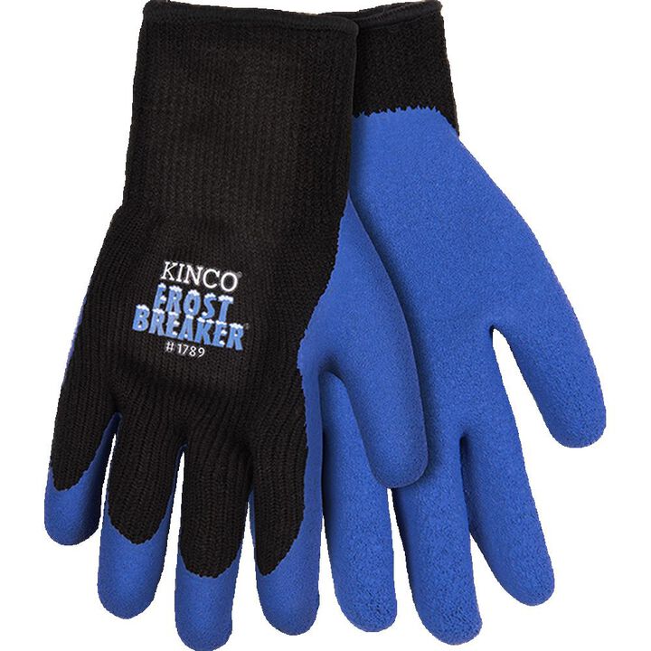 Kinco Black/Blue Acrylic Thermal Knit & Latex Palm Glove Large