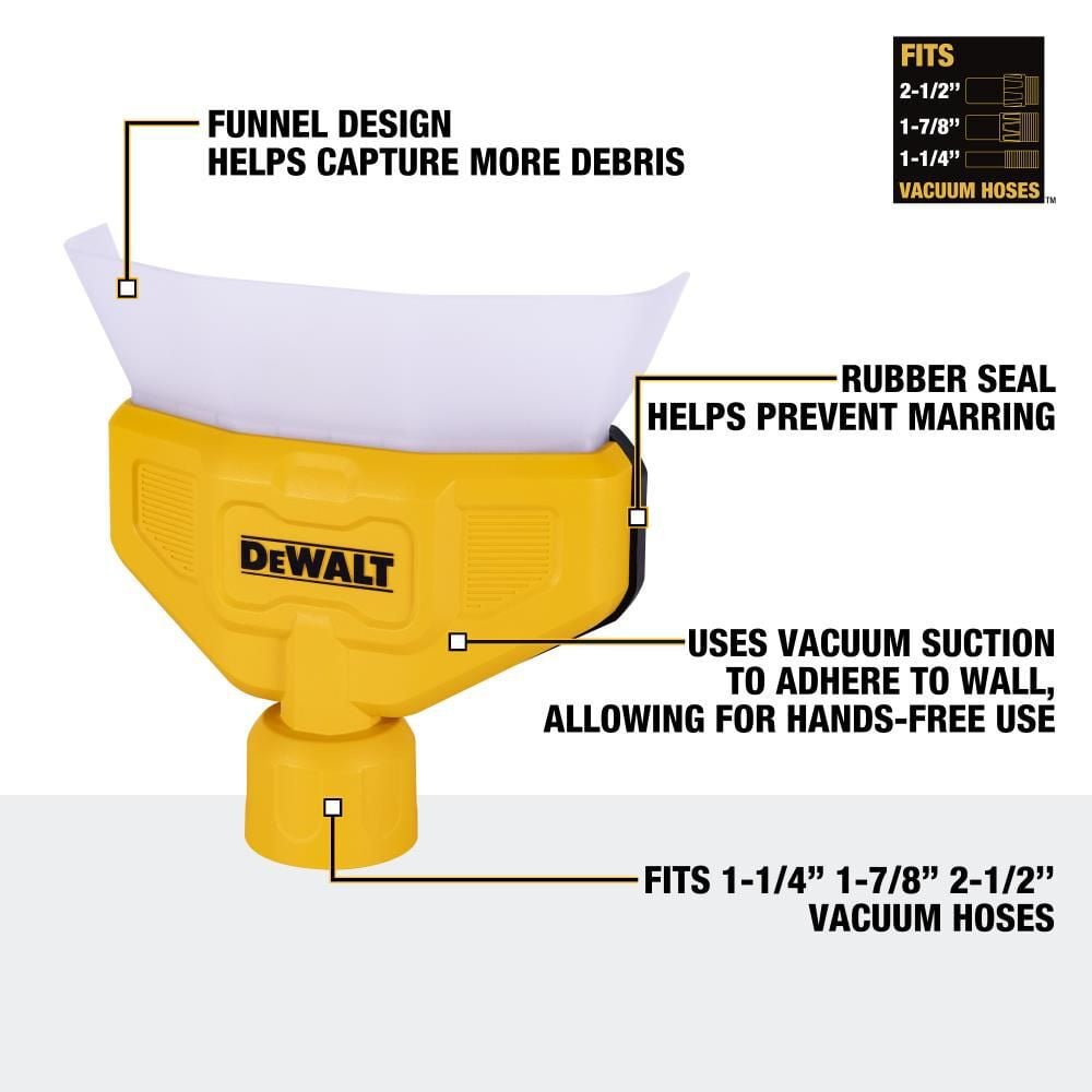 DEWALT Dust Collector 1-1/4 Inch - 2-1/2 Inch Wet/Dry Vacuum 1 Piece, large image number 2