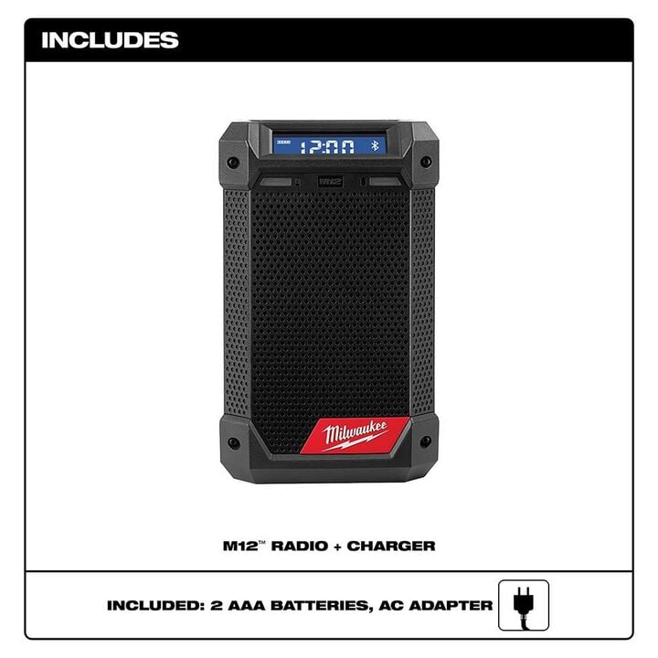 Milwaukee M12 Radio + Charger (Bare Tool), large image number 1