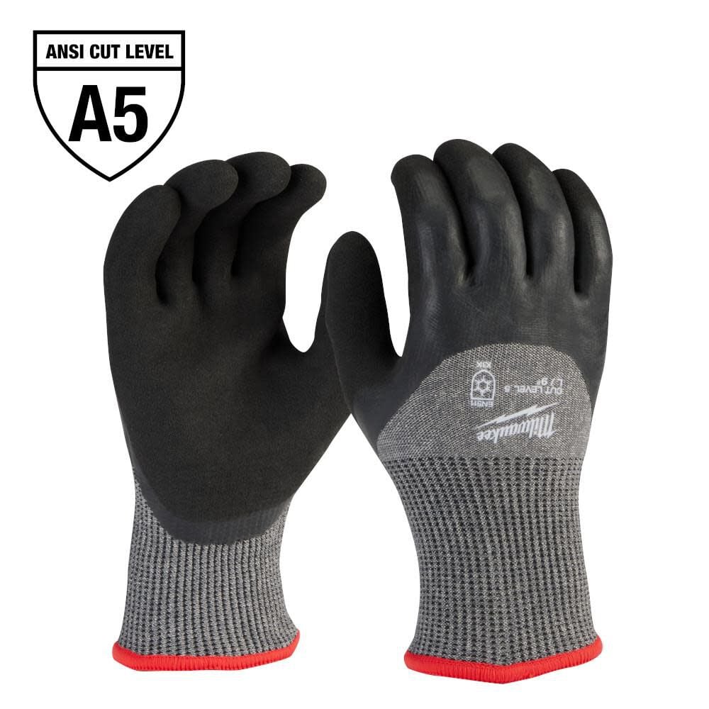 Milwaukee 12-Pack Cut Level 5 Winter Dipped Gloves Size Large – 48-73-7952B