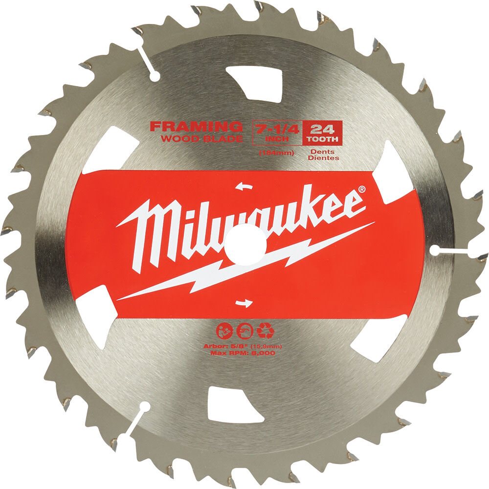Milwaukee 7-1/4 Inch 24T Pack of 10 Basic Framer Circular Saw Blades, large image number 6