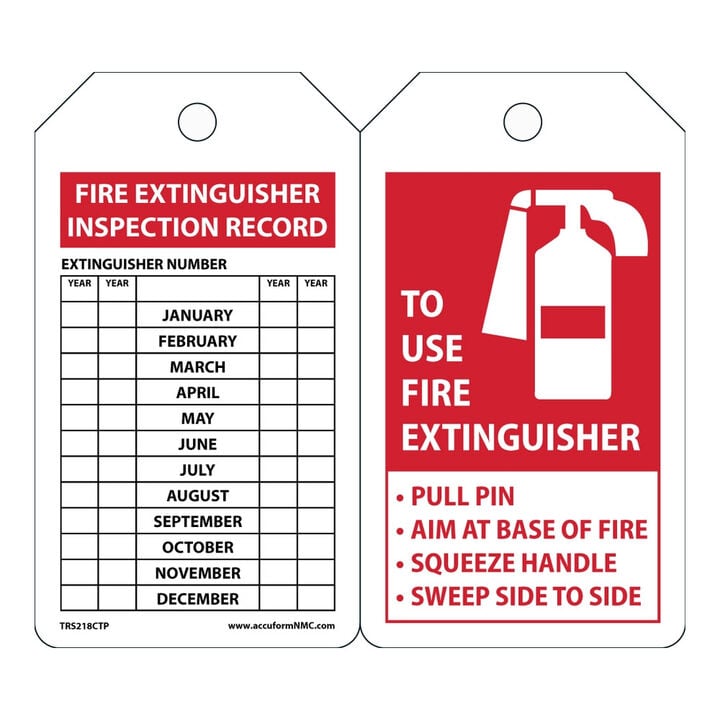 Accuform 5-3/4 x 3-1/4 Inch Fire Extinguisher Safety Tag