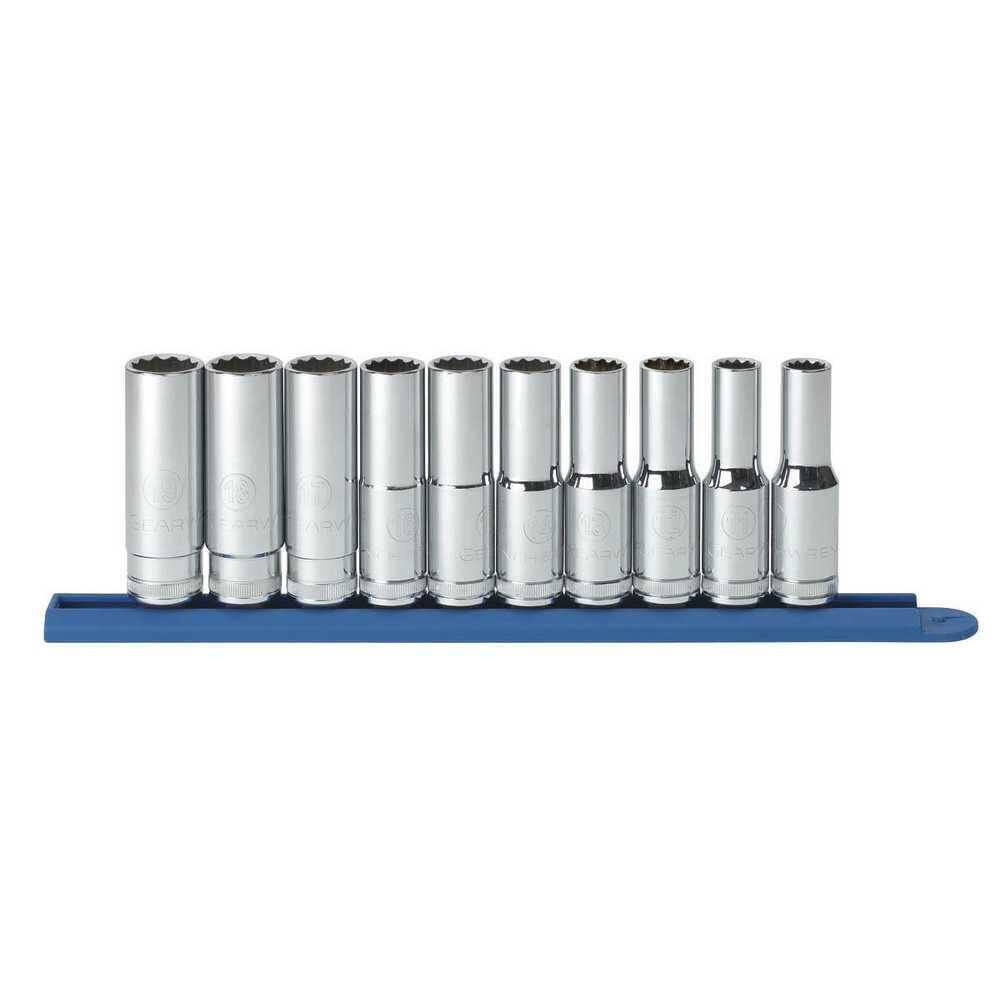 GEARWRENCH 1/2in Drive 12 Point Deep Metric Socket Set 10pc, large image number 1