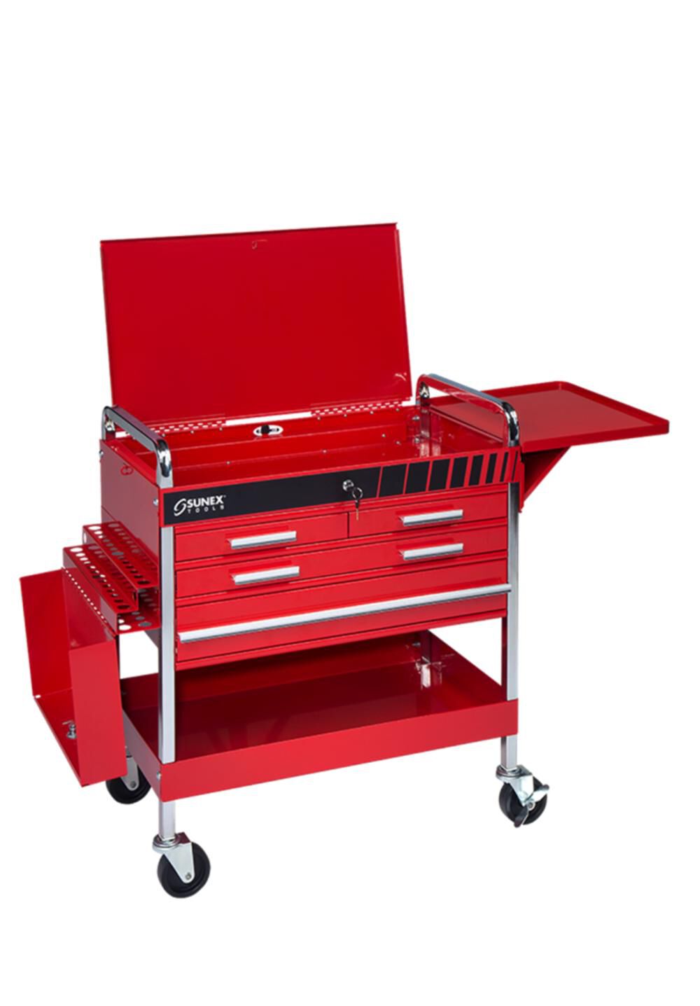 Sunex Deluxe Service Cart - Red, large image number 1