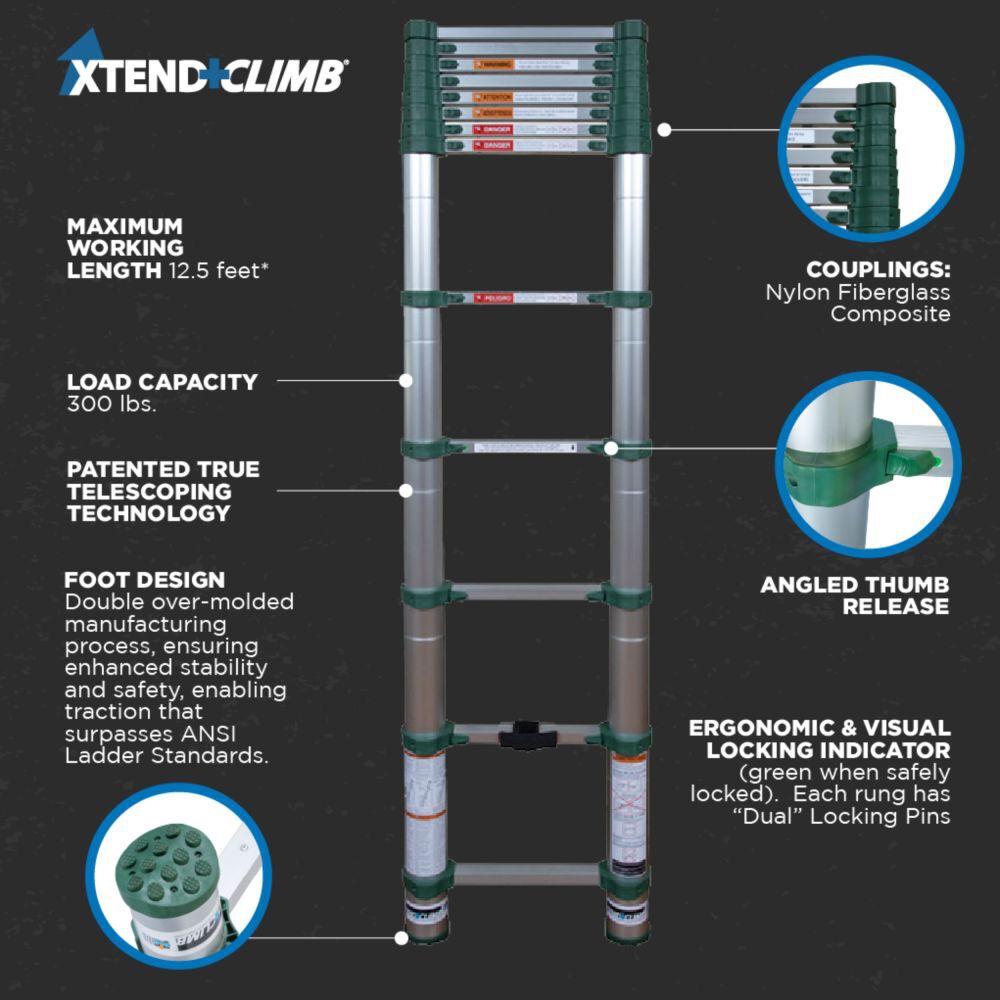 Xtend and Climb 12.5 Ft. Telescoping Ladder, large image number 2