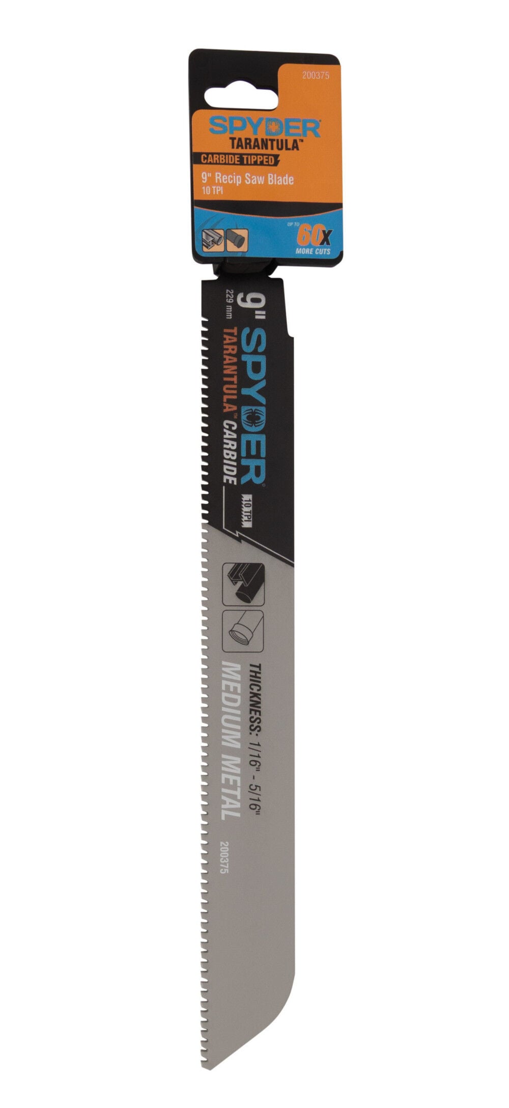 Spyder 9 Inch 10 TPI Metal Cutting Carbide Toothed Reciprocating Saw Blade, large image number 6