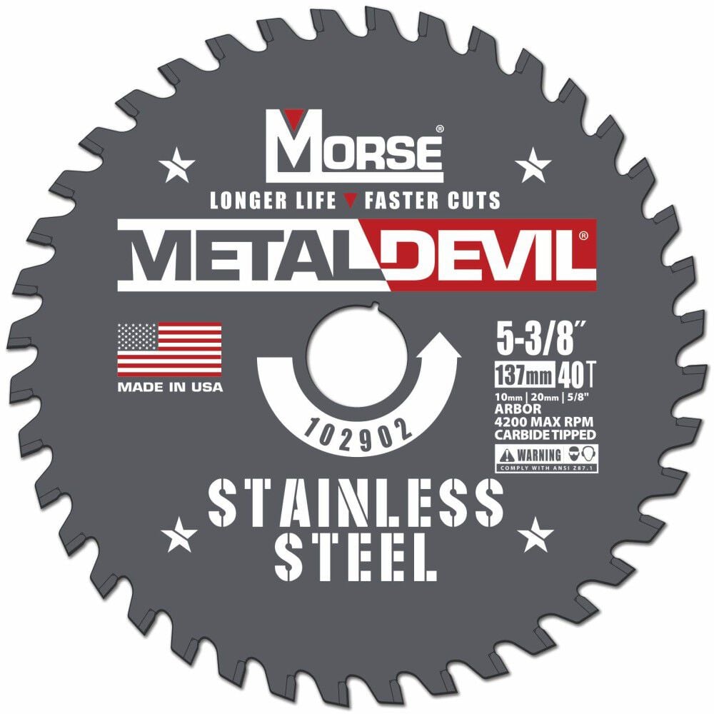 MK Morse 5 3/8in 40 Tooth Stainless Steel Circular Saw Blade, large image number 1