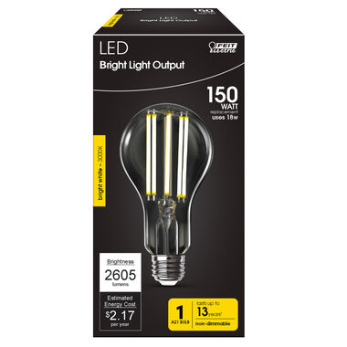 Feit Electric 150W A21 3000K Filament LED Light Bulb 1pk, large image number 1