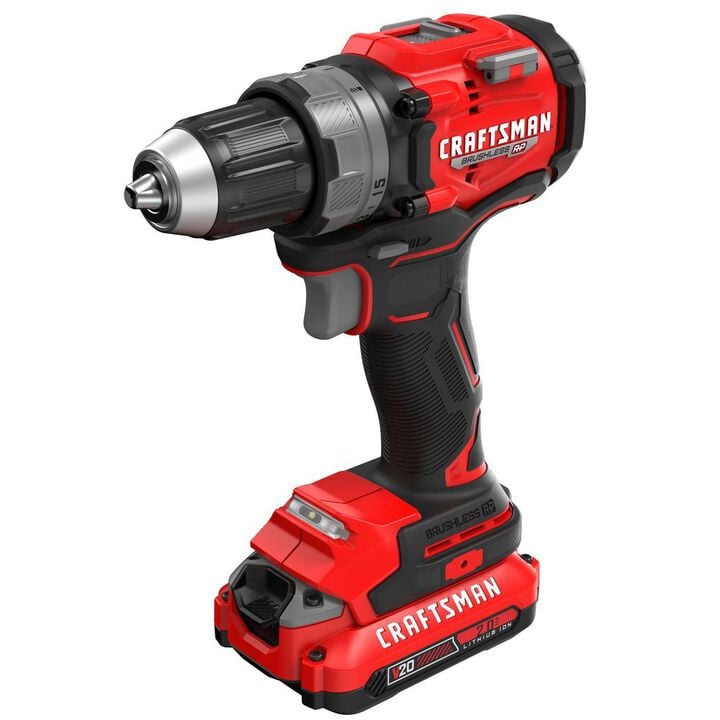 CRAFTSMAN V20 Brushless RP 1/2 Inch Drill/Driver Kit with Charger and Two 2.0 Ah Batteries, large image number 3