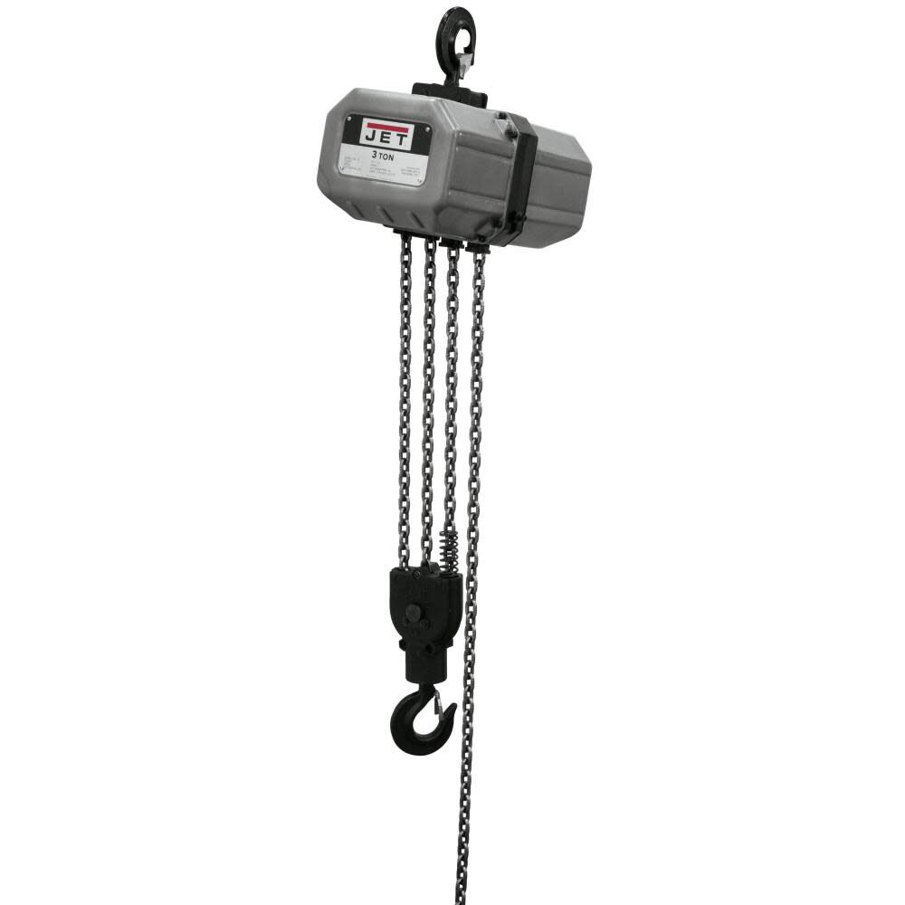 JET 3SS-1C-20 3 Ton Electric Chain Hoist 30 Ft. Lift 115/230V, Prewired 230V - JT9-311300