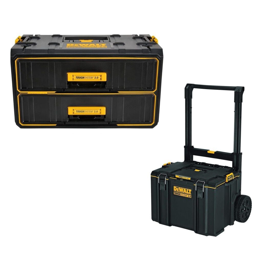 DEWALT Toughsystem2.0 22 Pound 2-Drawer Unit, 250 Pound Rolling Tool Box Bundle – DEW000011252