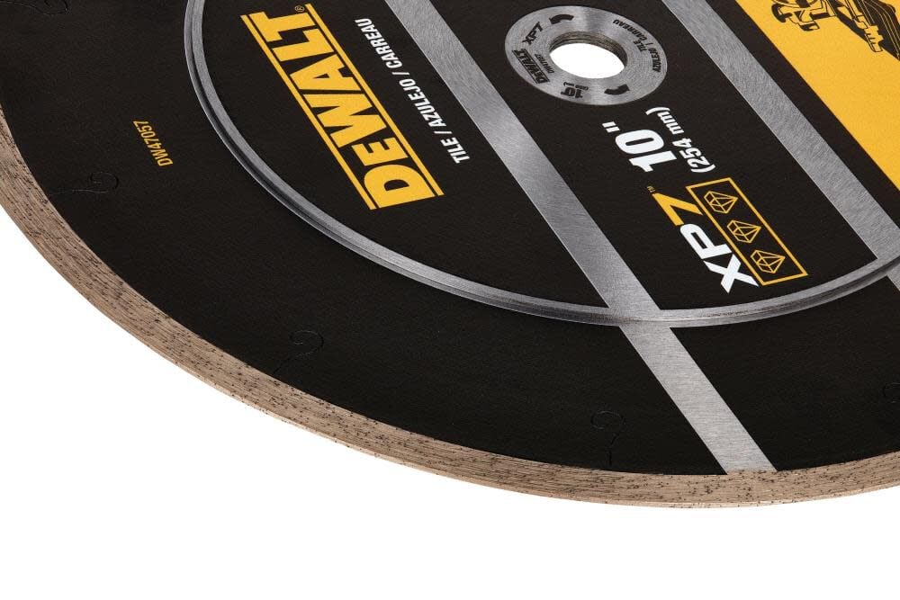 DEWALT XP7 Tile 10 Inch Continuous Rim Diamond Blade for Precise Cuts in Tile, Granite, Marble, and Stone, large image number 4