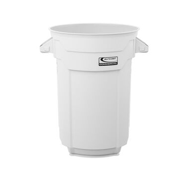 Suncast Plastic Utility Trash Can - 32 Gallon White, large image number 1