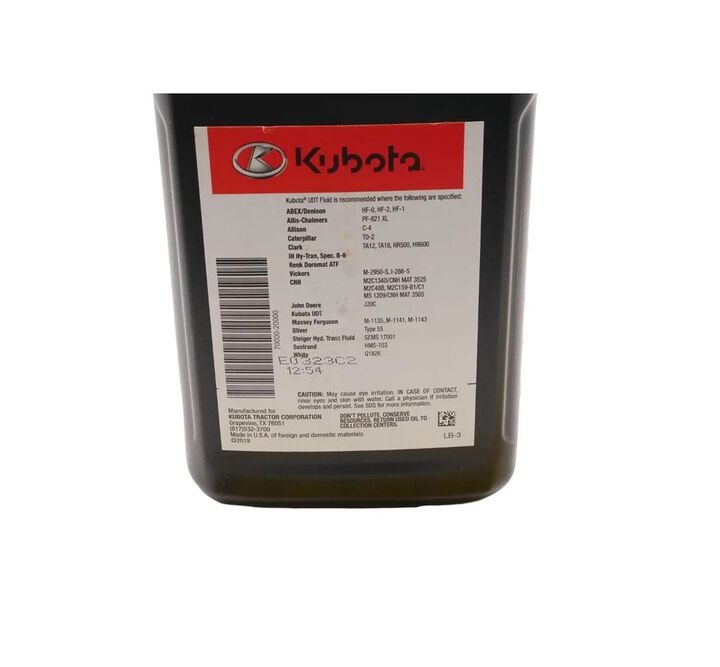 Kubota Parts 1 Qt UDT Universal Trans-Hydraulic Fluid, large image number 1