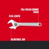 CRAFTSMAN 10 Inch All Steel Adjustable Wrench, small image number 2