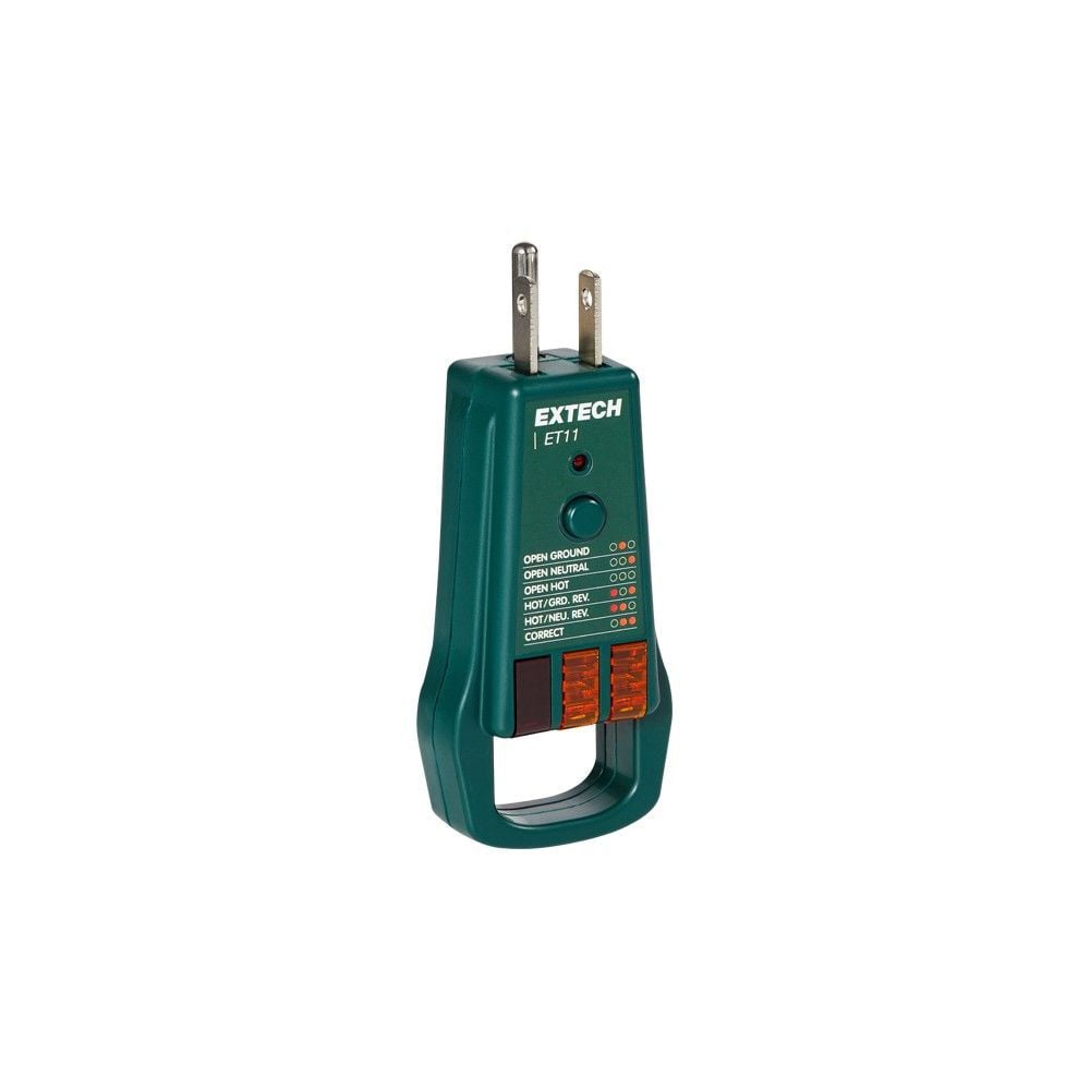 Extech 120V 50/60Hz GFCI Receptacle Tester With Pull Bar, large image number 2