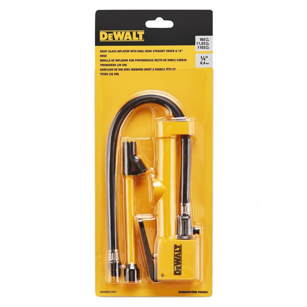 DEWALT Sight Glass Inflator with 15 Inch Hose and Dual Head Straight Chuck, large image number 4
