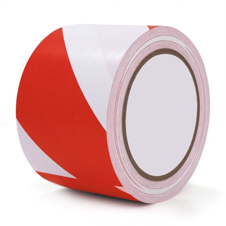 Electro Tape 2 In. x 18 Yd. Safety Striped Hazard Tape, Red and White, large image number 1