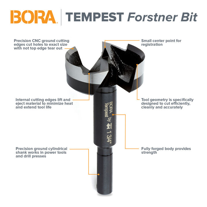 Bora Portamate Tempest Forstner Bit 1-1/8in Diameter, large image number 1