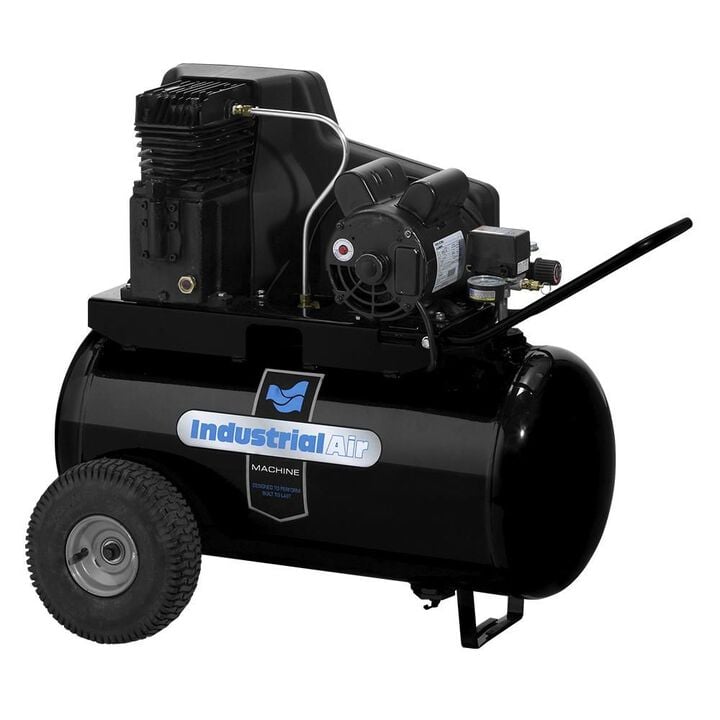 Industrial Air Compressor 1.9 HP Horizontal In Line Cast Iron Pump 20 Gallon