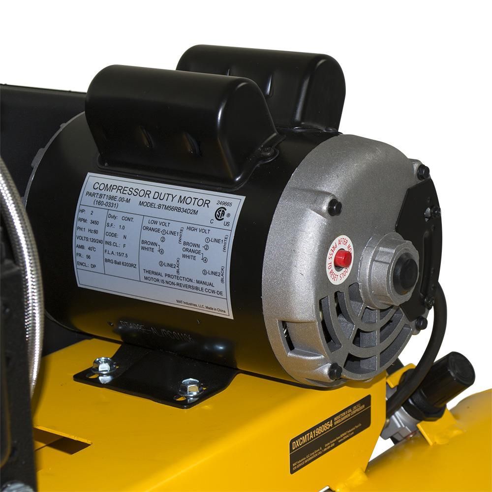 DEWALT 8 Gallon Portable 155 PSI Electric Twin Tank Wheelbarrow Air Compressor, large image number 3