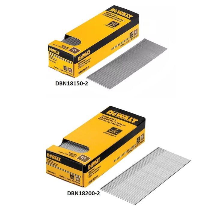 DEWALT 18-Gauge 2 Inch & 1-1/2 Inch Straight Brad Nails Bundle, large image number 1