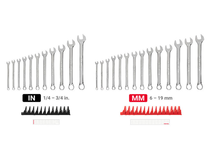Tekton Combination Wrench Set, Modular Organizers, (1/4-3/4 in, 6-19 mm), large image number 1