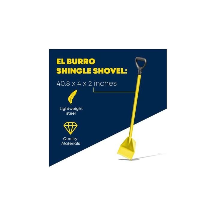 Tie Down 4 Ft Yellow El Burro Shingle Shovel with Ergonomic Plastic Handle, large image number 6