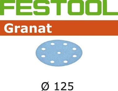 Festool Granat P1500 Sanding Abrasives for ETS 125 / RO 125 Sanders Pack Of 50, large image number 0