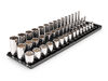 Tekton 3/8 Inch Shallow, Semi-Deep, and Deep 12 Point Sockets, Rails, 45 Pieces, small image number 1