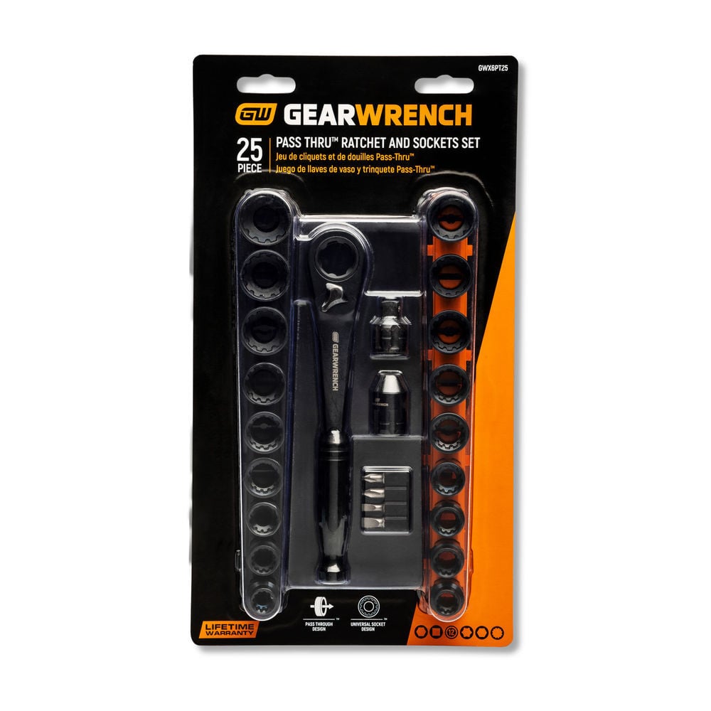 GEARWRENCH Pass-Thru Ratchet and Socket Set, 25 Pieces, large image number 2