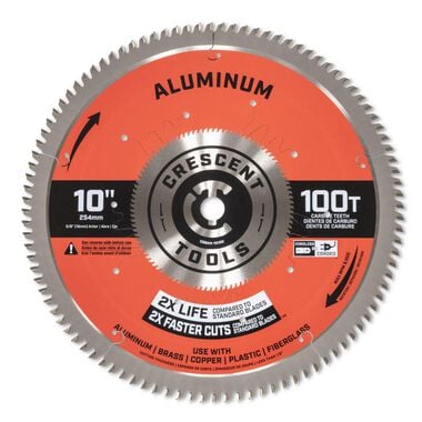 Crescent APEX Circular Saw Blade 10in X 100 Tooth Thin Aluminum