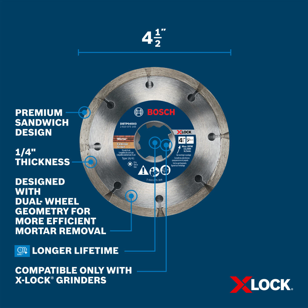 Bosch 4-1/2 Inch X-LOCK Tuckpointing Blade, large image number 7