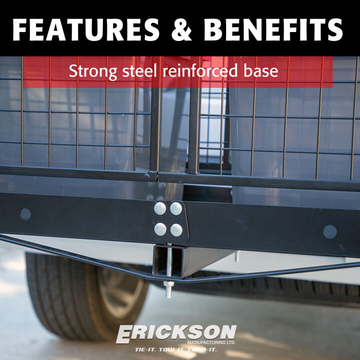 Erickson Mfg 500 lb Capacity Folding Steel Hitch Cargo Carrier, 60 Inch x 20 Inch x 18 Inch, for 2 Inch Receiver, large image number 4