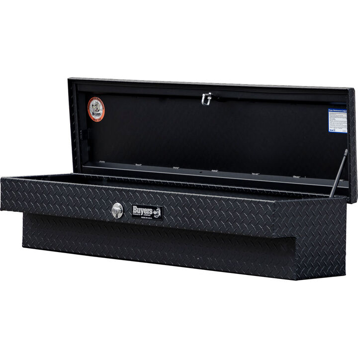 Buyers Products Company 13X16X56 Inch Textured Matte Black Diamond Tread Aluminum Lo-Sider Truck Tool Box, large image number 1