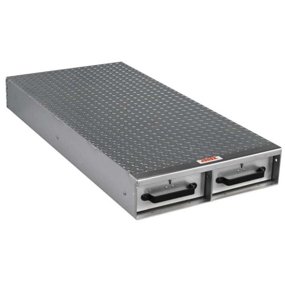 Crescent JOBOX 2 Drawer Long Floor Heavy-Duty Aluminum Drawer Storage 24inW x 6inH x 50inL – 1402980