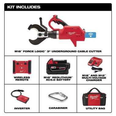 Milwaukee M18 FORCE LOGIC 3 in. Underground Cable Cutter with Wireless Remote, large image number 1