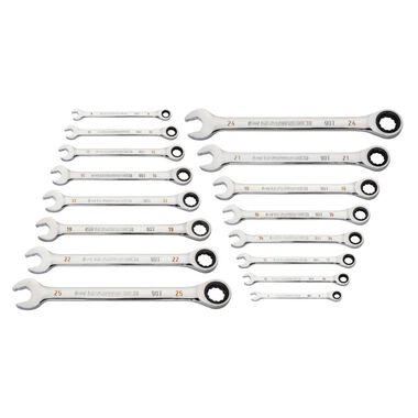 GEARWRENCH 30 Piece 90T 12 Point Metric & SAE Combination Ratcheting Wrench Set Bundle, large image number 2